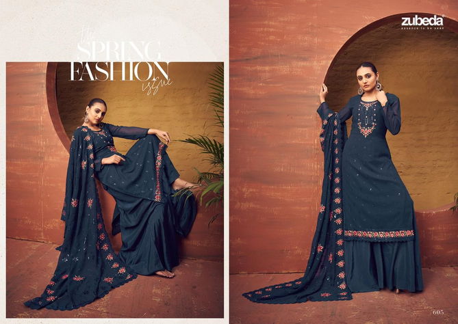 Rangun By Zubeda 601 To 606 Georgette Suits Catalog
